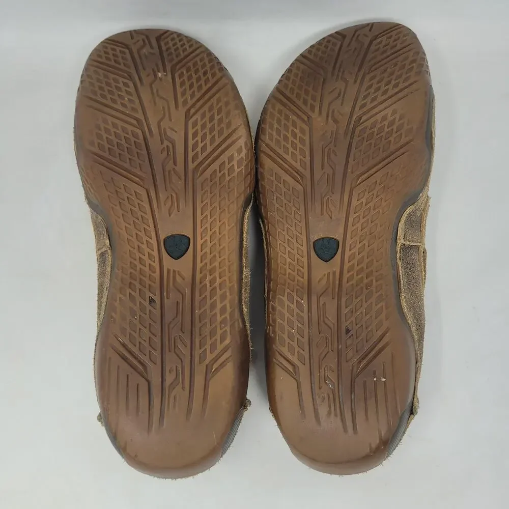 Ariat Shoes Men 10.5 Brown Slip On Loafers Distressed Suede Advanced Cushioning - Picture 12 of 12